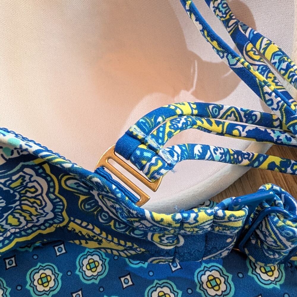 Lands' End | Blue Paisley Bikini Set | 36DD/38D & 14 - Picture 6 of 9